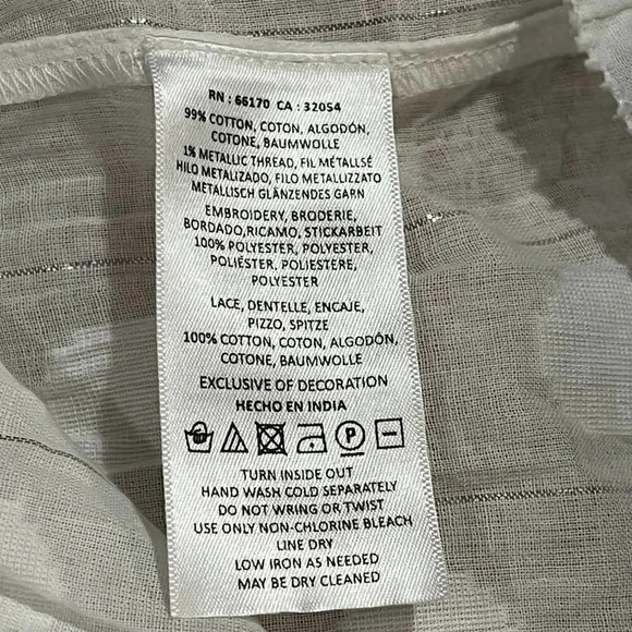 Leifsdottir Anthropologie Beaded Sheer White Peplum Blouse Size 0 - Picture 7 of 9